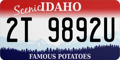 ID license plate 2T9892U