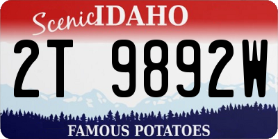 ID license plate 2T9892W