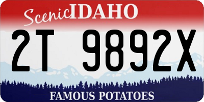 ID license plate 2T9892X