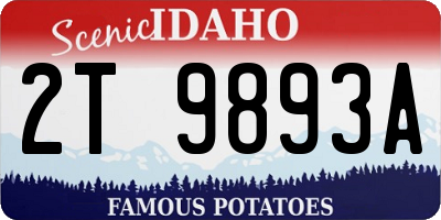 ID license plate 2T9893A