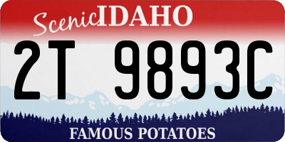 ID license plate 2T9893C