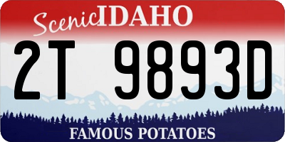 ID license plate 2T9893D