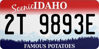 ID license plate 2T9893E