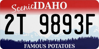 ID license plate 2T9893F