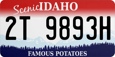 ID license plate 2T9893H