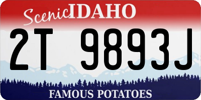 ID license plate 2T9893J