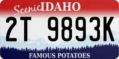 ID license plate 2T9893K