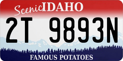 ID license plate 2T9893N