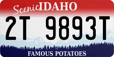 ID license plate 2T9893T