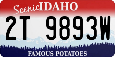 ID license plate 2T9893W