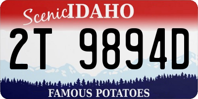 ID license plate 2T9894D