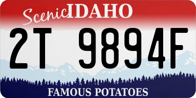 ID license plate 2T9894F