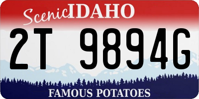 ID license plate 2T9894G