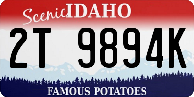 ID license plate 2T9894K