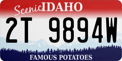 ID license plate 2T9894W