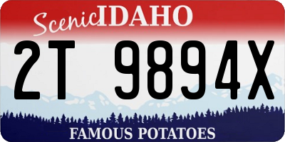 ID license plate 2T9894X