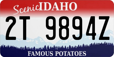 ID license plate 2T9894Z