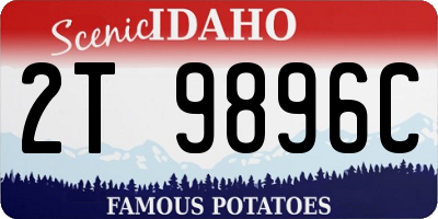 ID license plate 2T9896C