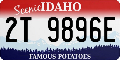 ID license plate 2T9896E