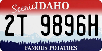 ID license plate 2T9896H