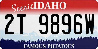 ID license plate 2T9896W