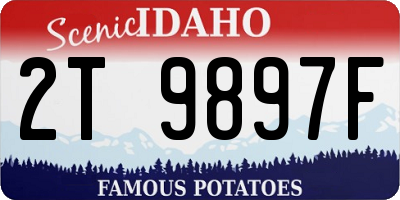 ID license plate 2T9897F