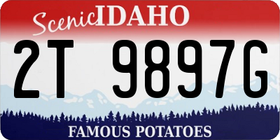 ID license plate 2T9897G