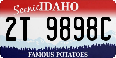 ID license plate 2T9898C