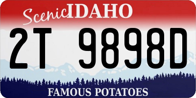 ID license plate 2T9898D