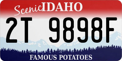 ID license plate 2T9898F