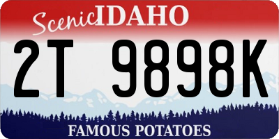 ID license plate 2T9898K