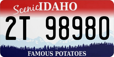 ID license plate 2T9898O