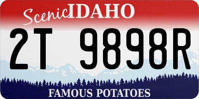 ID license plate 2T9898R