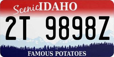 ID license plate 2T9898Z