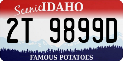 ID license plate 2T9899D