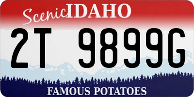 ID license plate 2T9899G