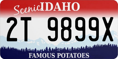 ID license plate 2T9899X