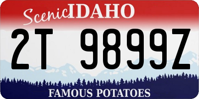 ID license plate 2T9899Z