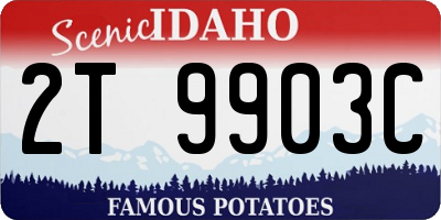 ID license plate 2T9903C