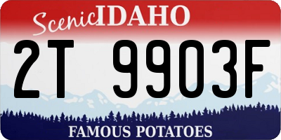 ID license plate 2T9903F