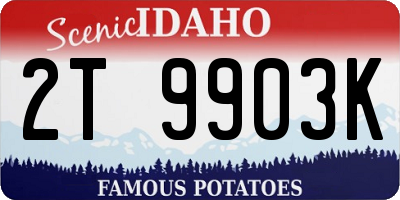 ID license plate 2T9903K