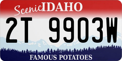 ID license plate 2T9903W