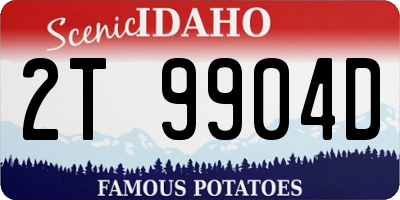 ID license plate 2T9904D