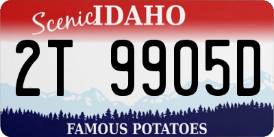 ID license plate 2T9905D