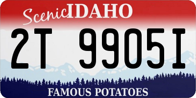 ID license plate 2T9905I