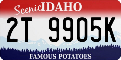 ID license plate 2T9905K