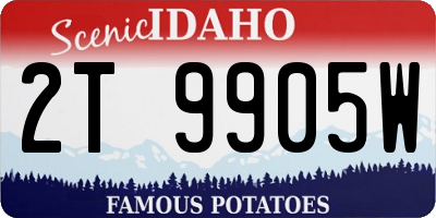 ID license plate 2T9905W