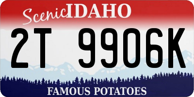 ID license plate 2T9906K