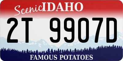 ID license plate 2T9907D