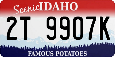 ID license plate 2T9907K